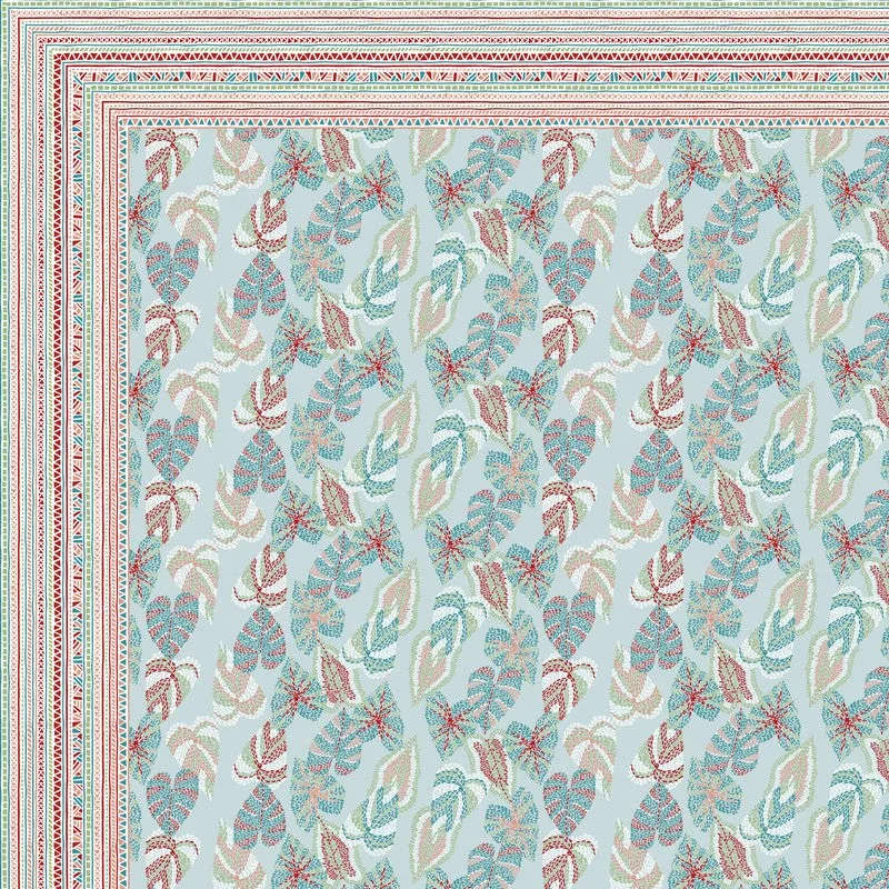 Desert Nest Cotton Bedsheet (Blue,Peach) - 120 TC media 5