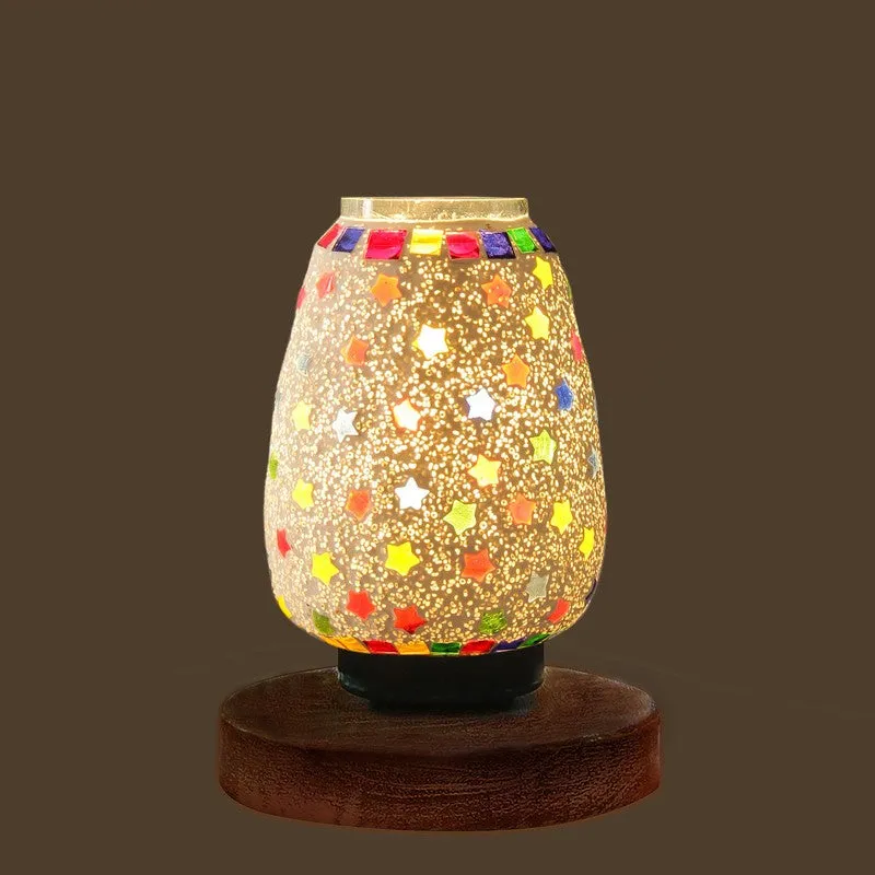 Glisso Glass Table Lamp With Wooden Base - Multicolor media 6