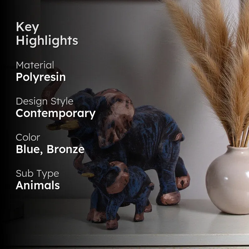 Nurturing Giants Elephant Polyresin Showpiece media 2