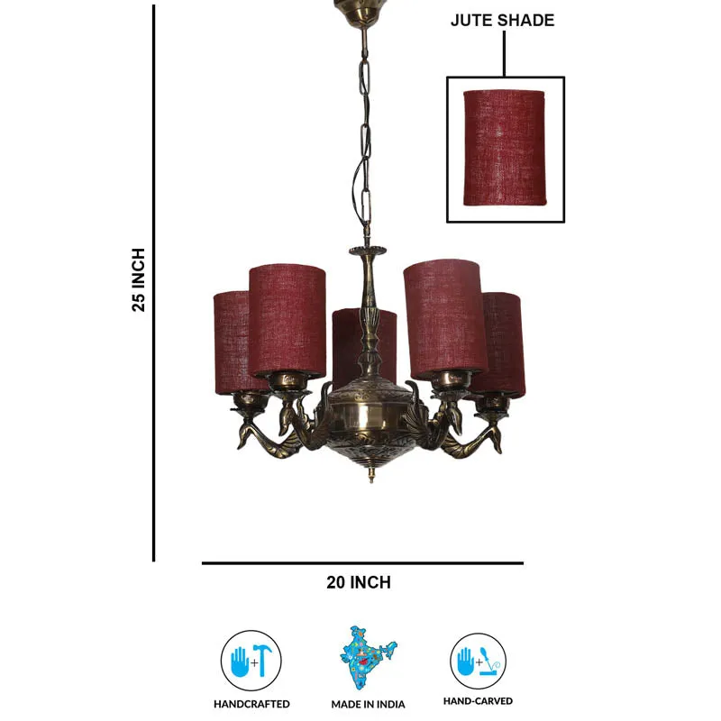 Vichitra Cylindrical Golden Antique Ceiling Lamp media 6
