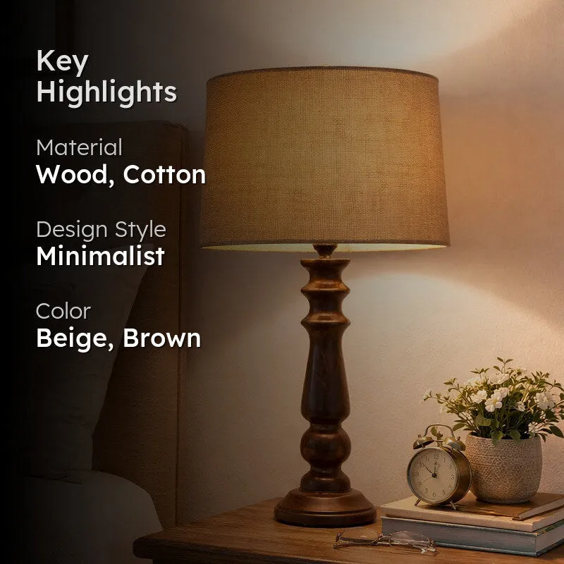 CleanAura Glow Wooden Table Lamp - Beige media 2