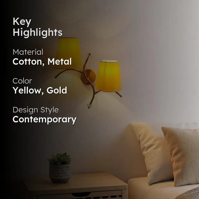 GlowStem Twin Cotton Wall Lamp - Yellow media 2