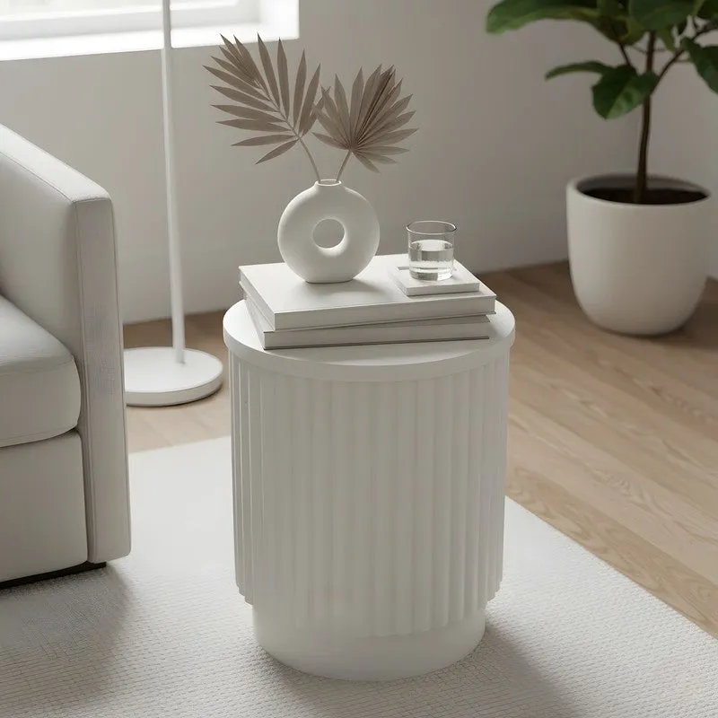 Cynaro Side Table - White media 3