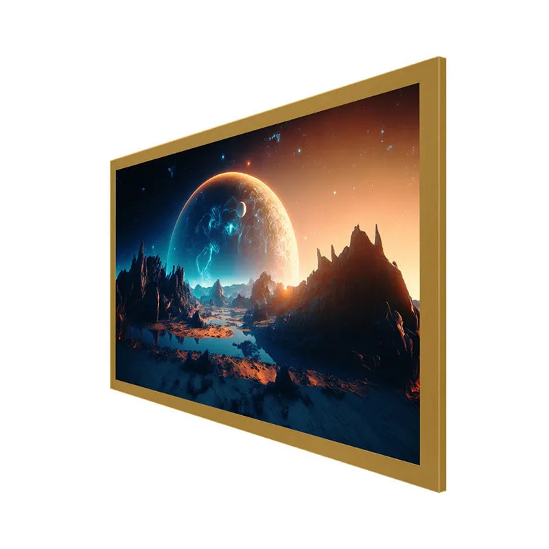 Lunar Eclipse Glow Wall Painting With Frame media 6