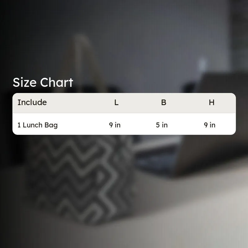 Hexiq Polyester Lunch Bag - Black & White media 10
