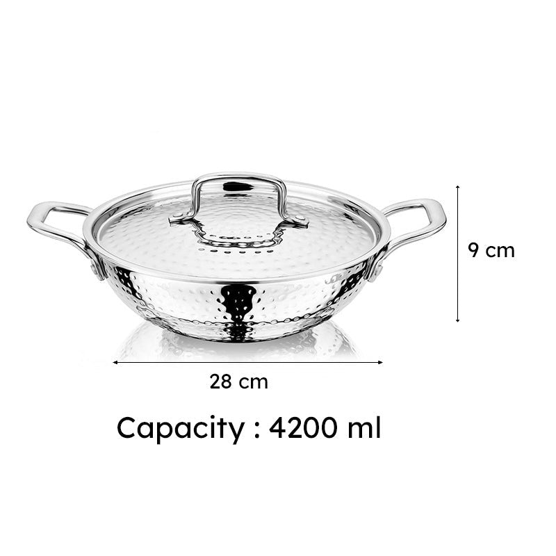 Nirlon Kadhai With Lid - 4200 mL/11 Inches media 10