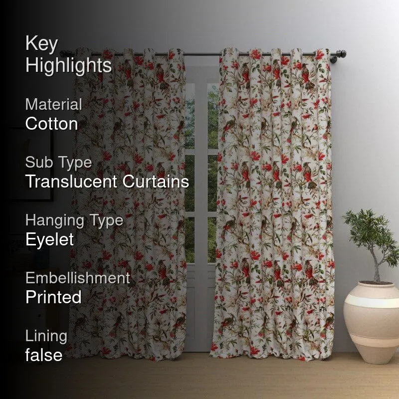 Koel Charm Curtain (Red) - Set Of Two media 2