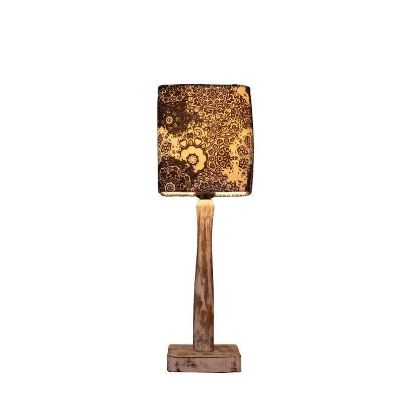 Vivid Blue With Distress Stand Fabric Table Lamp - Multicolor media 4