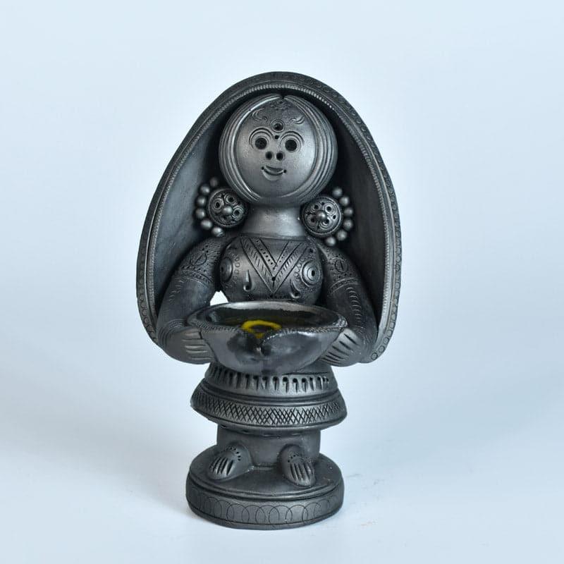 Rural Lady With Diya Showpiece