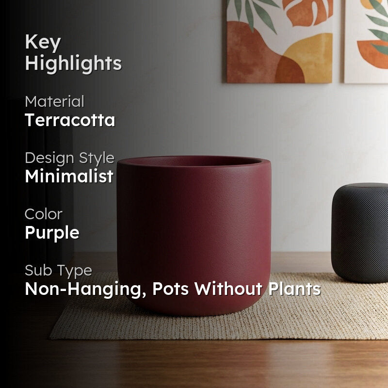 Elegant Terracotta Purple Planter Pot media 2