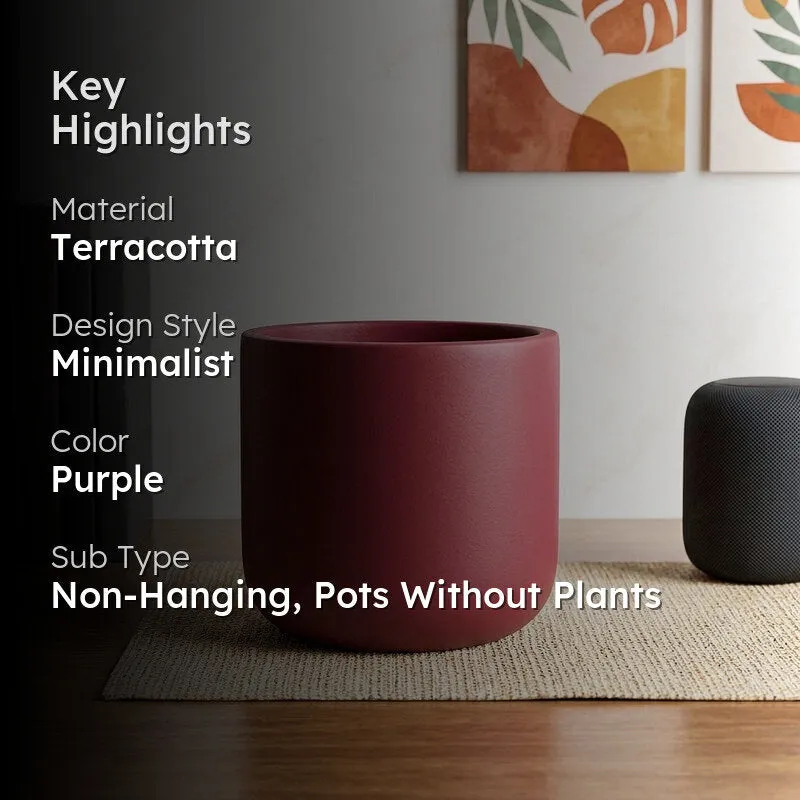 Elegant Terracotta Purple Planter Pot media 2