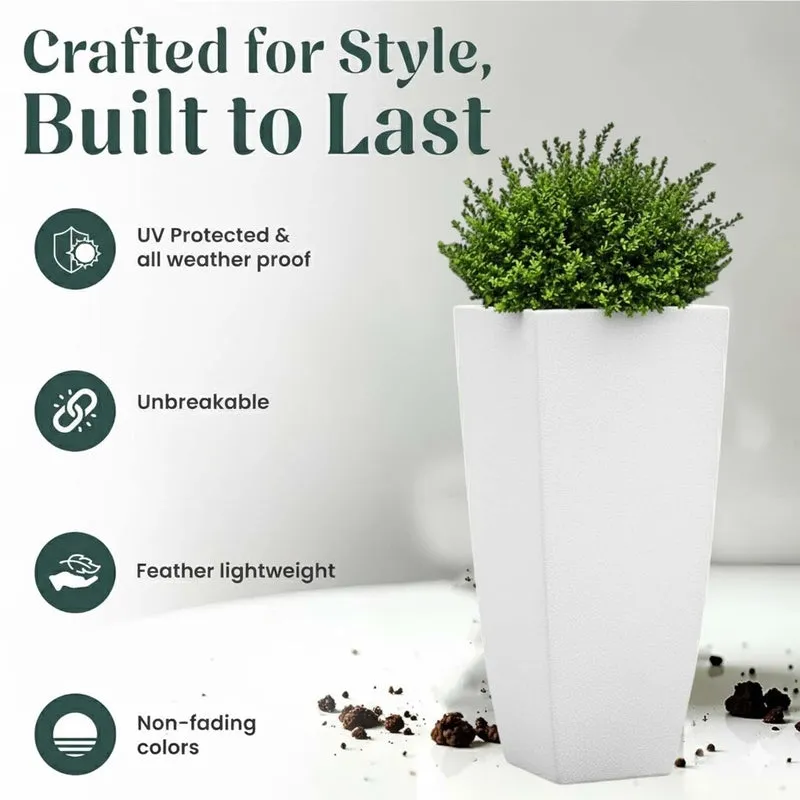 Obsidian Bloom Planter - White media 5