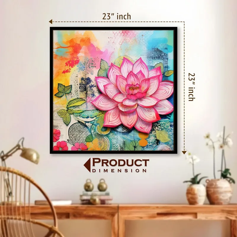 Orchid Lotus Wall Art With Frame media 8