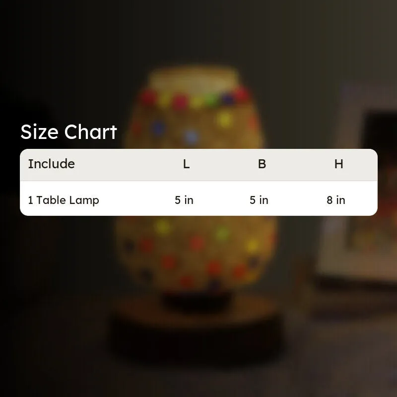 Flareonix Glass Table Lamp With Wooden Base - Multicolor media 9