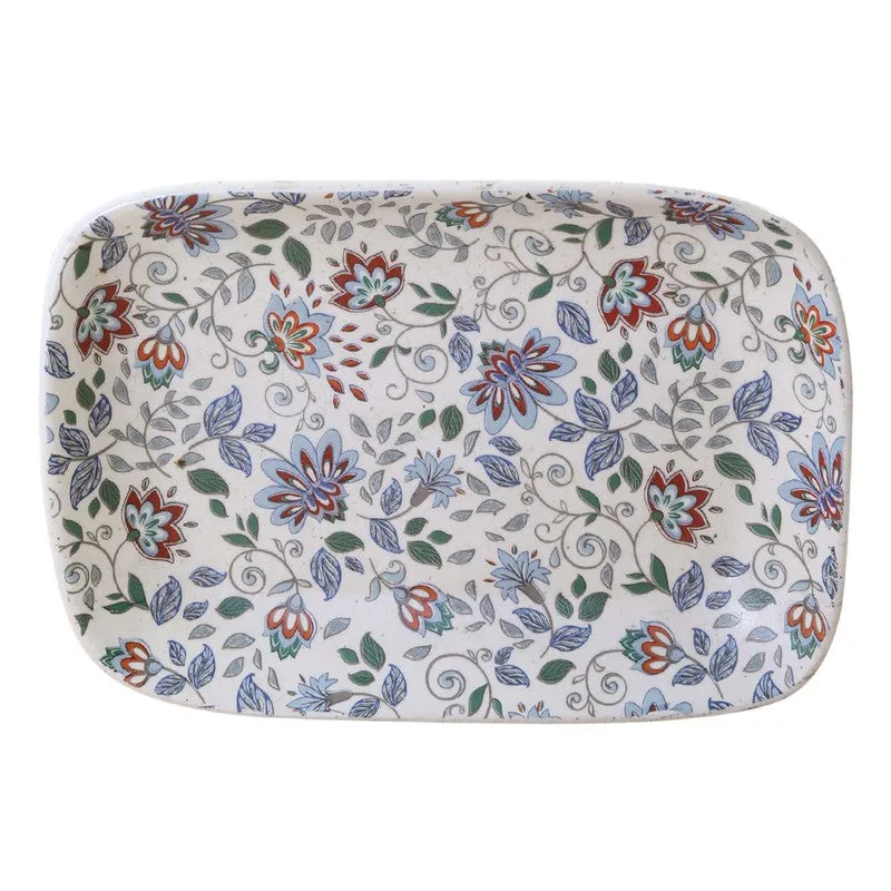 Florence Multicolor Rectangular Stoneware Platter - Set of Two media 4
