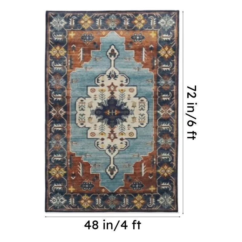 Persian Mirage Velvet Rectangle Anti-Skid Carpet media 9