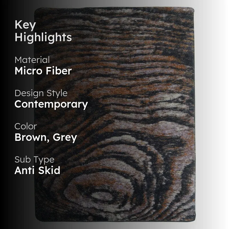 Navori Abstract Micro Fiber Area Rug - Brown,Grey media 2