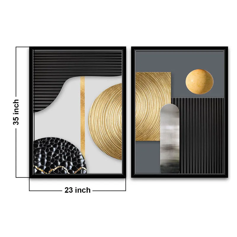 Clementine Abstract Cotton Canvas Wall Art - Set Of Two media 8