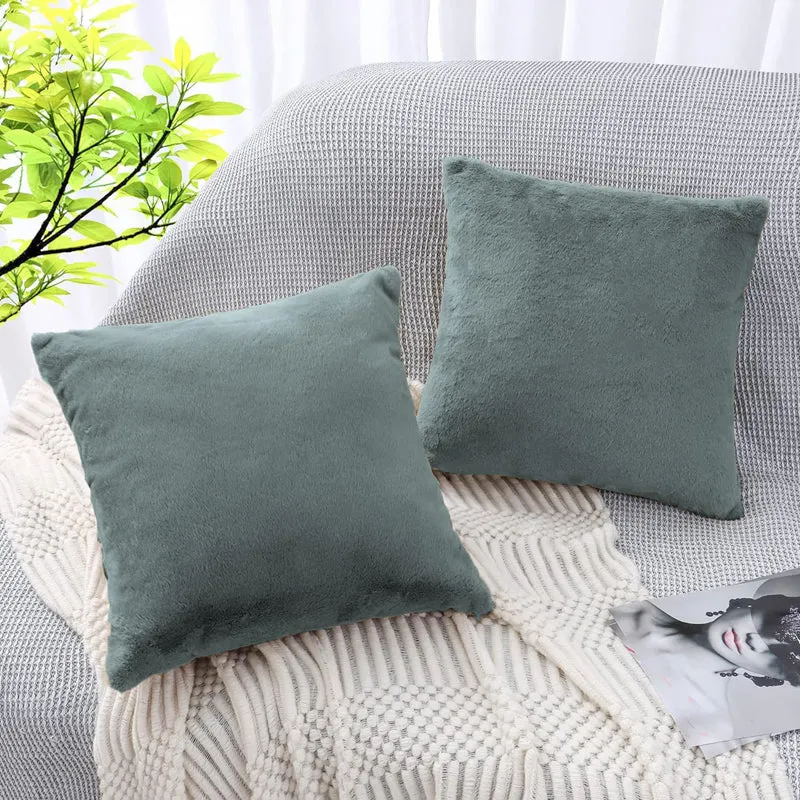 Fur Dual Cushion Cover Set (Sage) - Set Of Two media 3