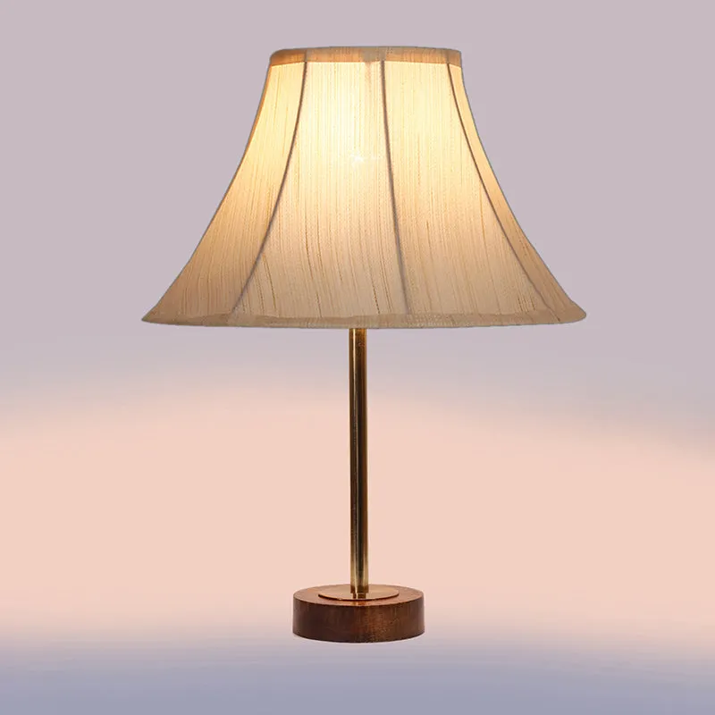 Ceylon Arc Rodin Wooden Table Lamp - OffWhite,Gold,Brown media 5