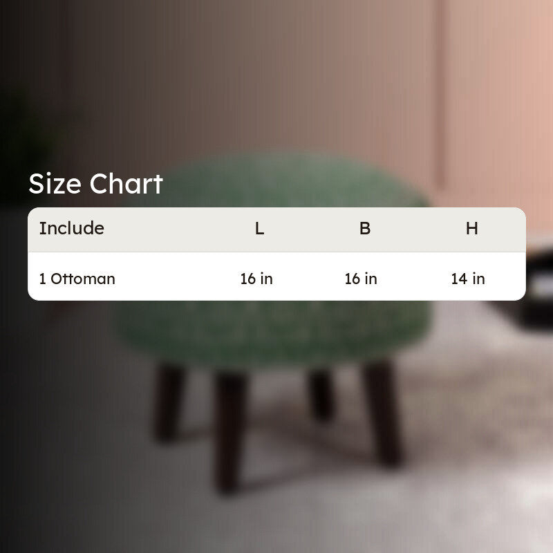 Chenova Cotton Ottoman - Green & White media 7