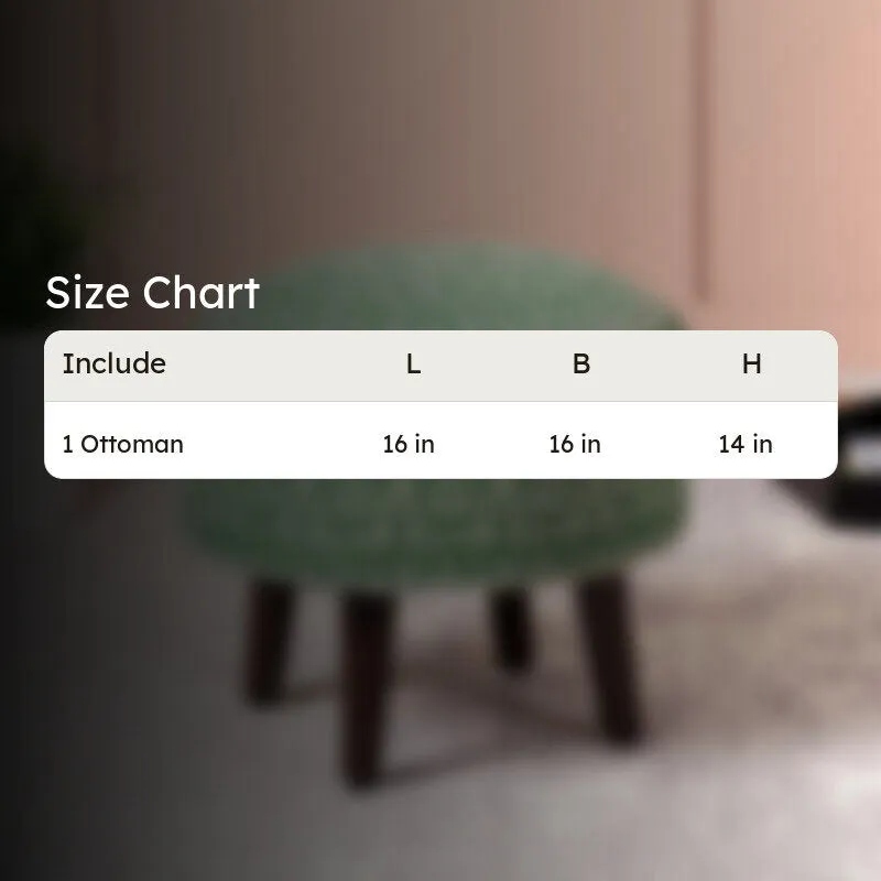 Chenova Cotton Ottoman - Green & White media 7