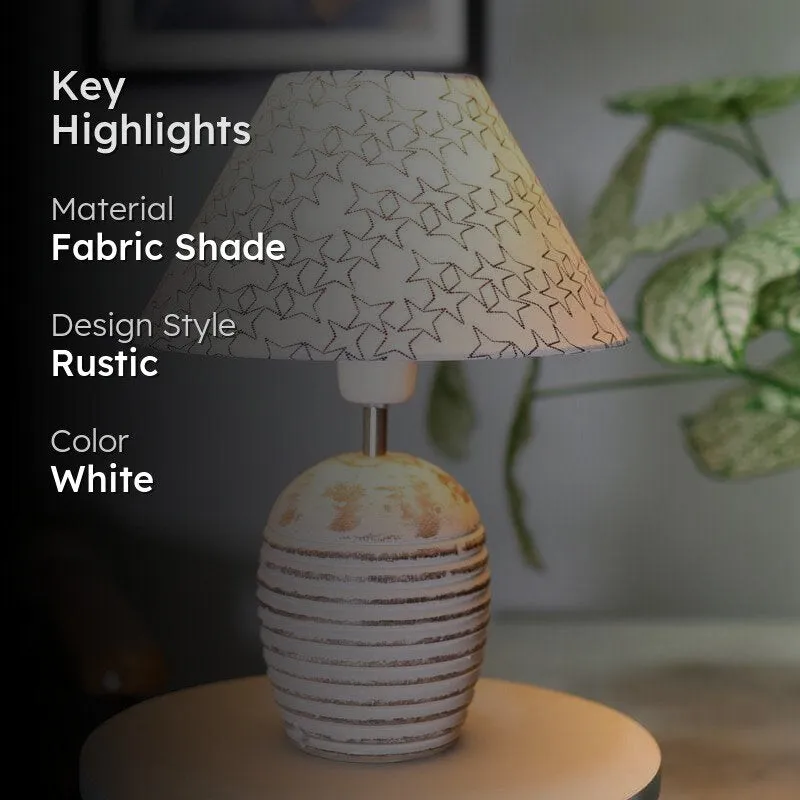 Elodie White Fabric Table Lamp - White media 2