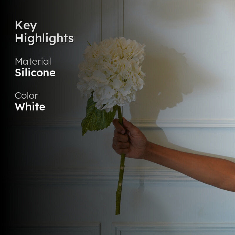 Faux Panicle Hydrangea Flower Stick (White) - 20 CM media 2