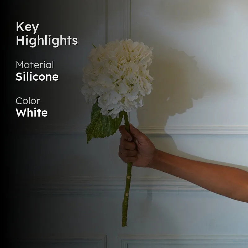 Faux Panicle Hydrangea Flower Stick (White) - 20 CM media 2