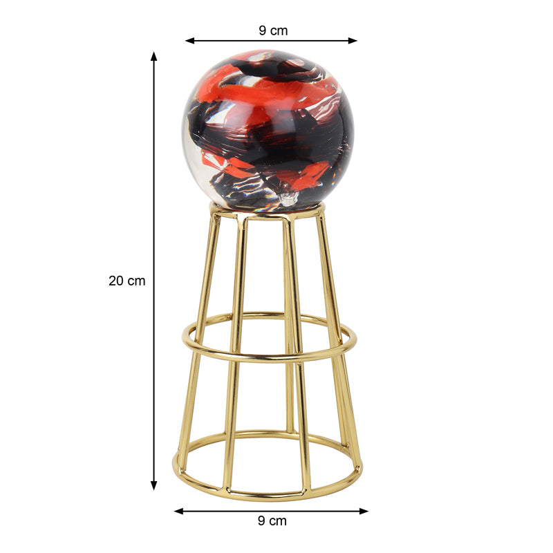 Aiofe Orb Showpiece - Red & Gold media 5