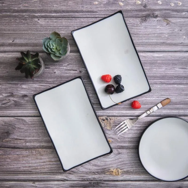 Servewell Tomoko Tashae Melamine Platter (White) - Set of Two media 1
