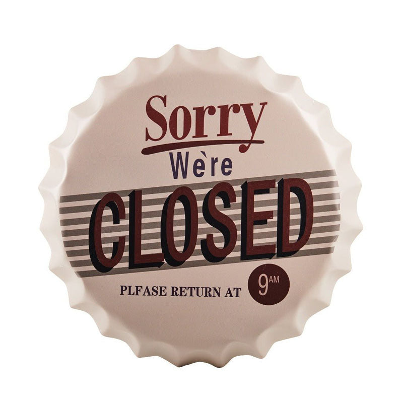 Sorry We Are Closed Bottle Cap Metal Wall Accent media 3