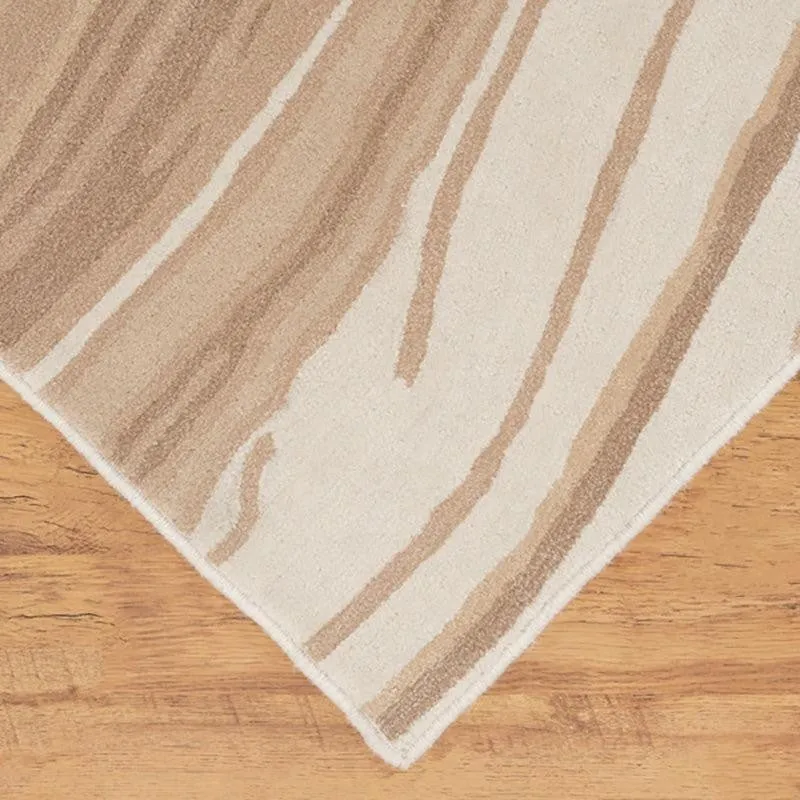 Thoth Hand Tufted Abstract Wool & Nylon Carpet - Beige media 7