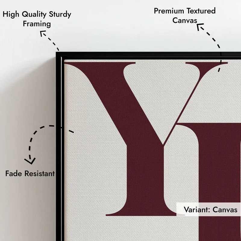 YUM Font Archival Canvas Wall Art - Black media 7