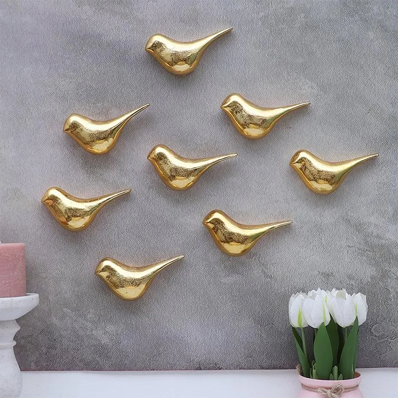 Chirping Chidiya Aluminium Wall Accent - Set Of Eight media 1
