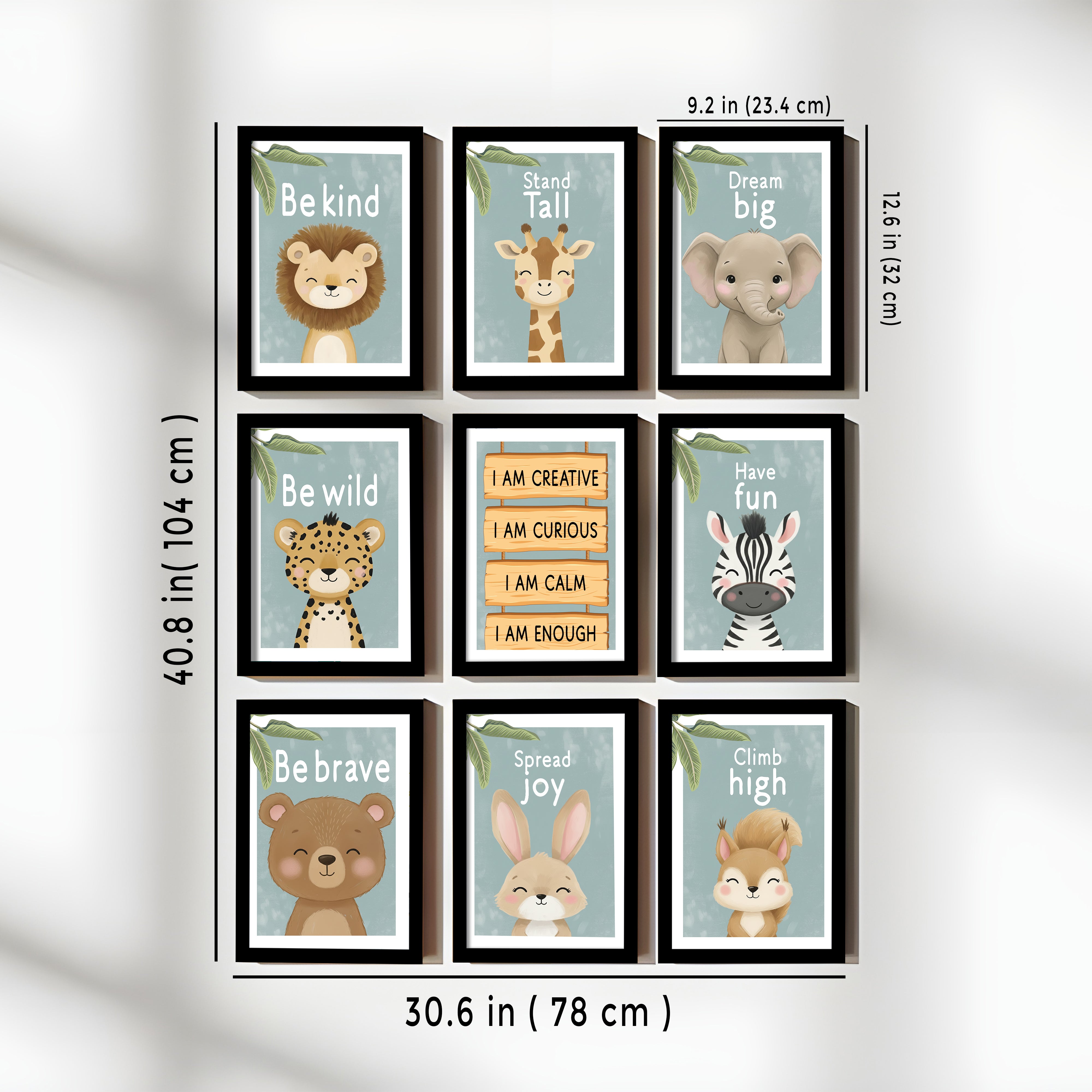 Joylet Animal Quote Wall Art With Frame - Set Of Nine media 3