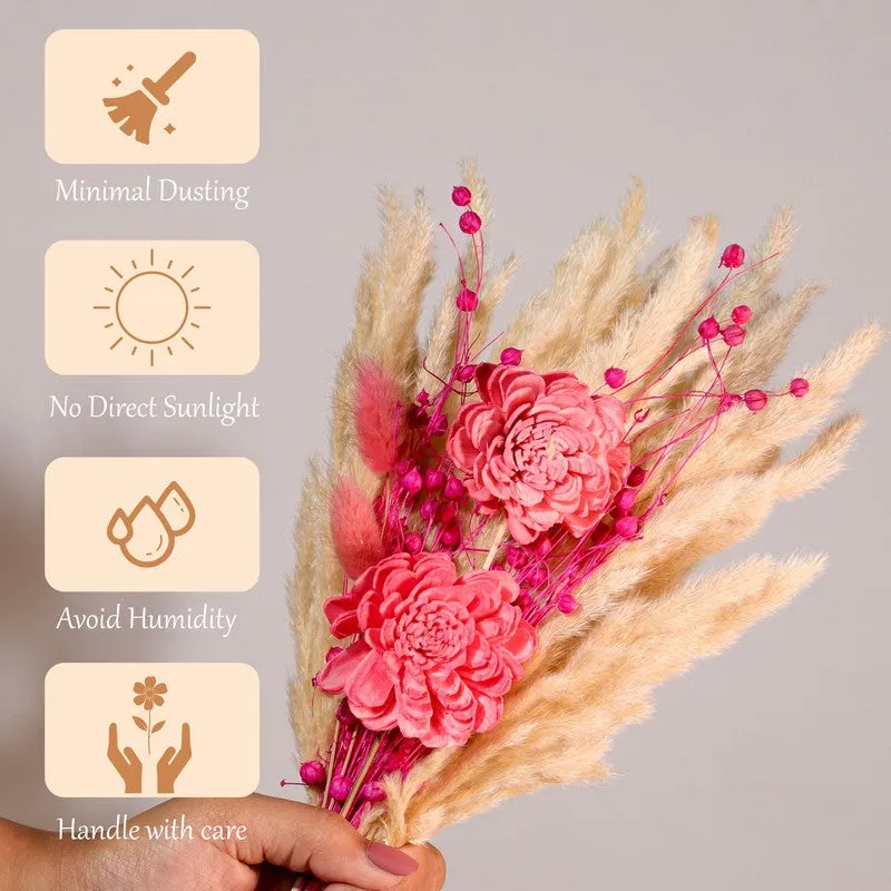 Floral Delight Dried Flower Bunch - Pink media 5