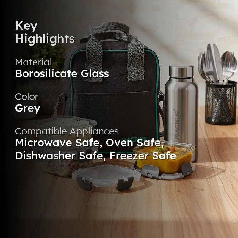 Belza Lunch Box with Bottle & Lunch Bag - Five Piece Set media 2