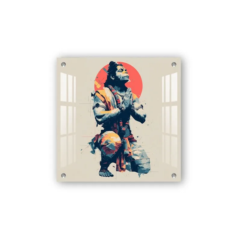 Abstract Hanuman Prayer Acrylic Wall Art media 3