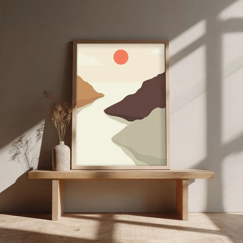 Crimson Horizon Archival Canvas Wall Art - Natural Brown Frame media 3