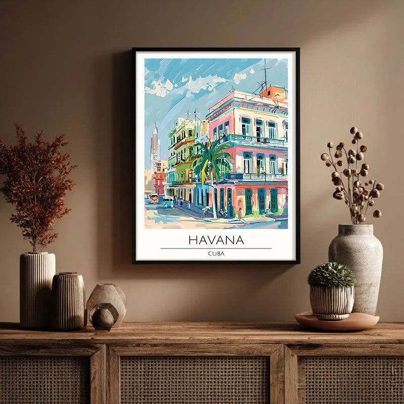 Vintage Havana Framed Canvas Wall Painting media 3