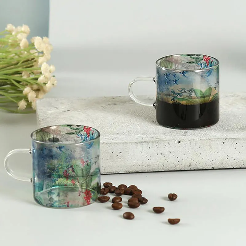 India Circus Glass Tea Cup (130 mL Each)/Transparent,Blue)- Set of Four media 6