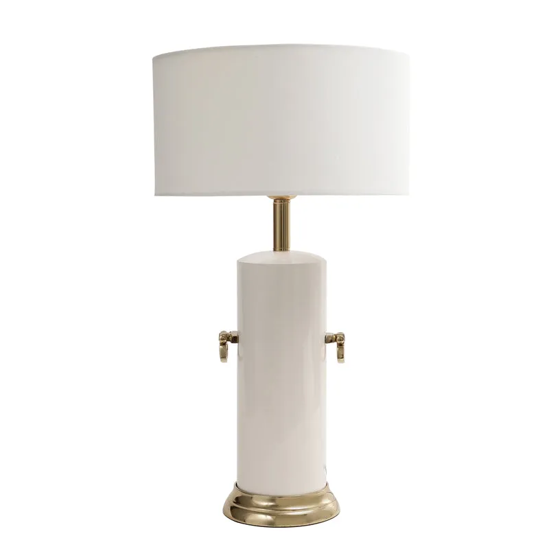 Yina Iron Table Lamp with Metal Base - White,Gold media 3