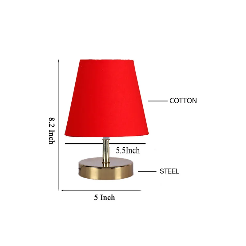 Alba Fabric Table Lamp - Red,Gold media 4