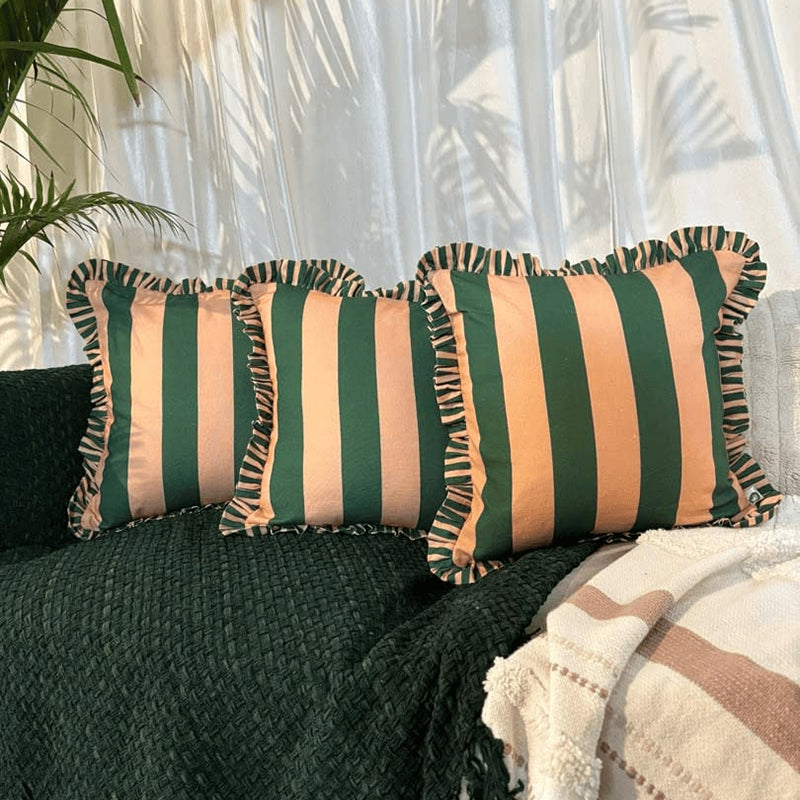 Stripe II Cushion Cover (Green) - Set Of Four