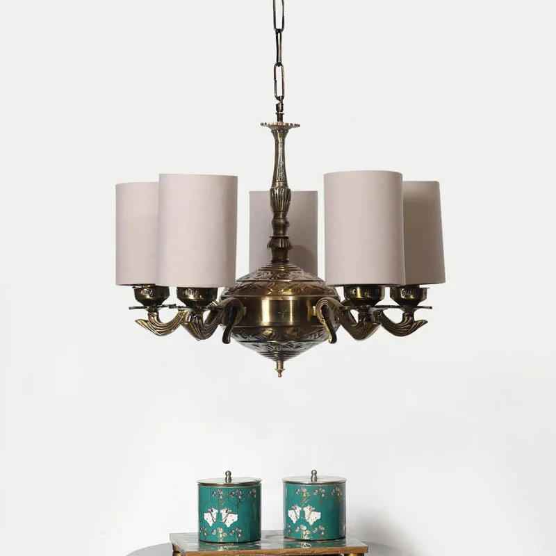 Kiaro Cylindrical Golden Antique Ceiling Lamp media 2