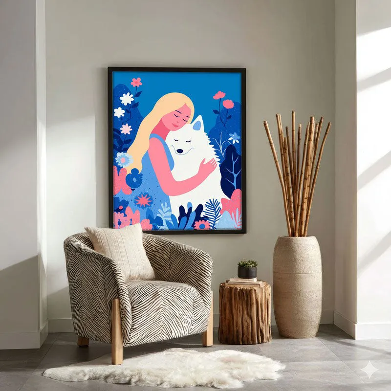 Ivory Embrace Canvas Wall Painting - Black Frame media 4