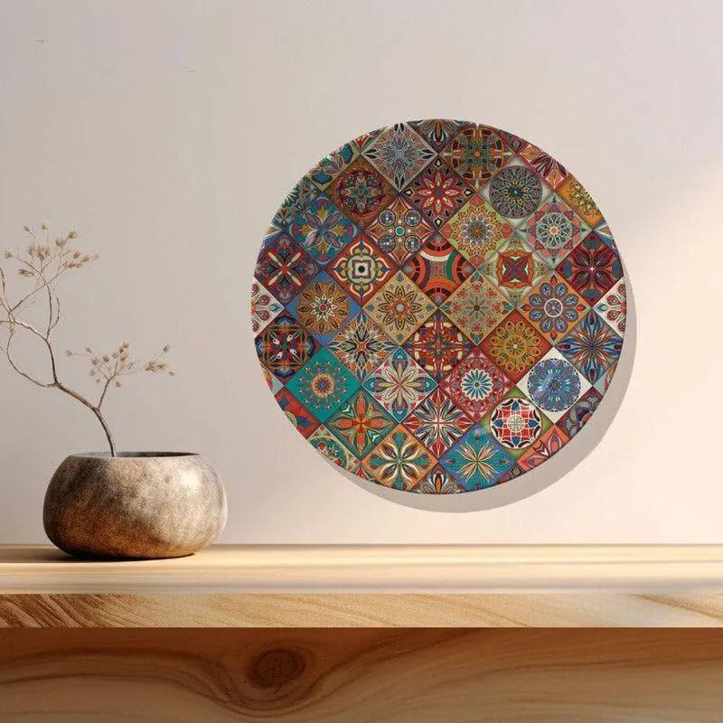 Ethnic Mandala Tiles Wall Plate - Red media 1