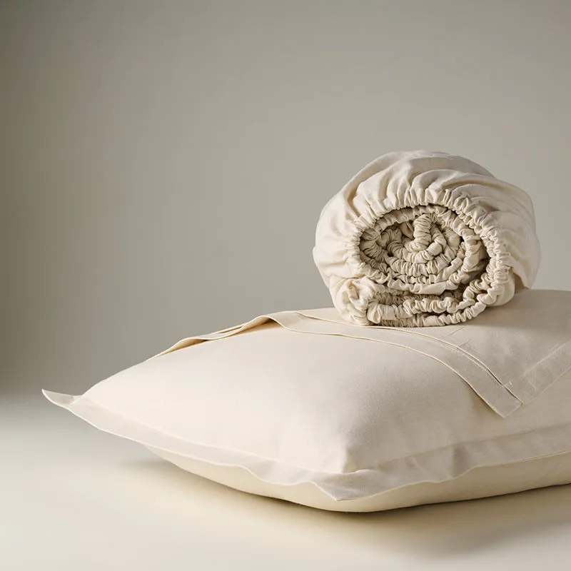 Lunar Weaves Bed Sheet - Sand Bamboo Cotton Bedsheet - 130 GSM media 7