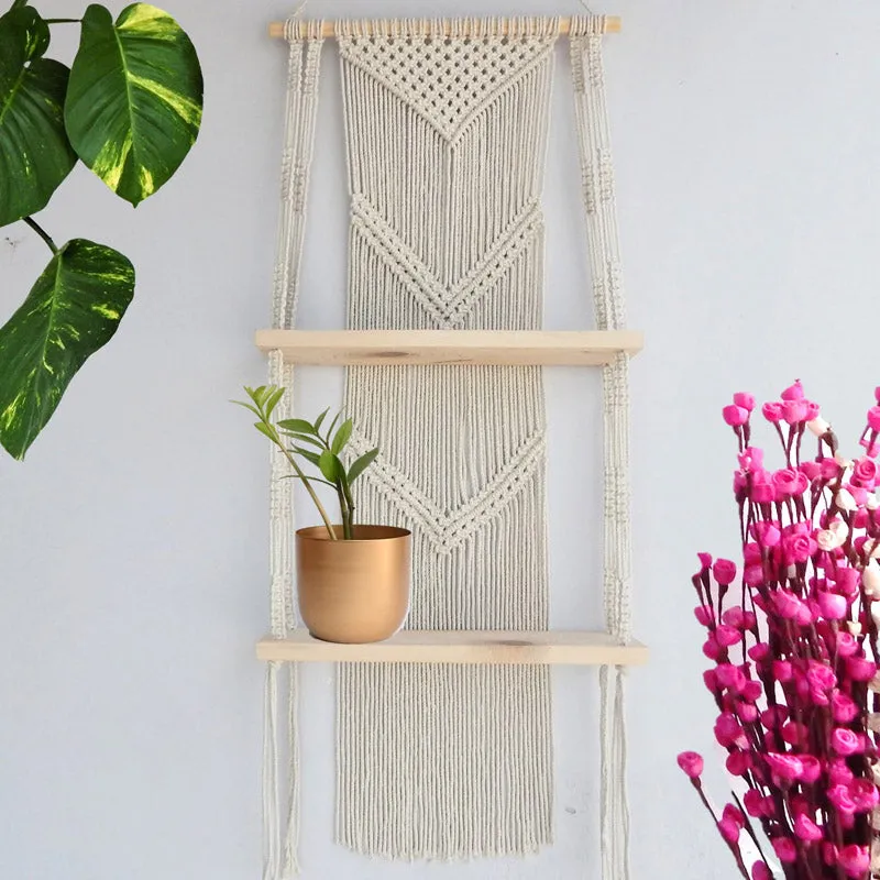 Aubri Macrame Wall Shelf media 1